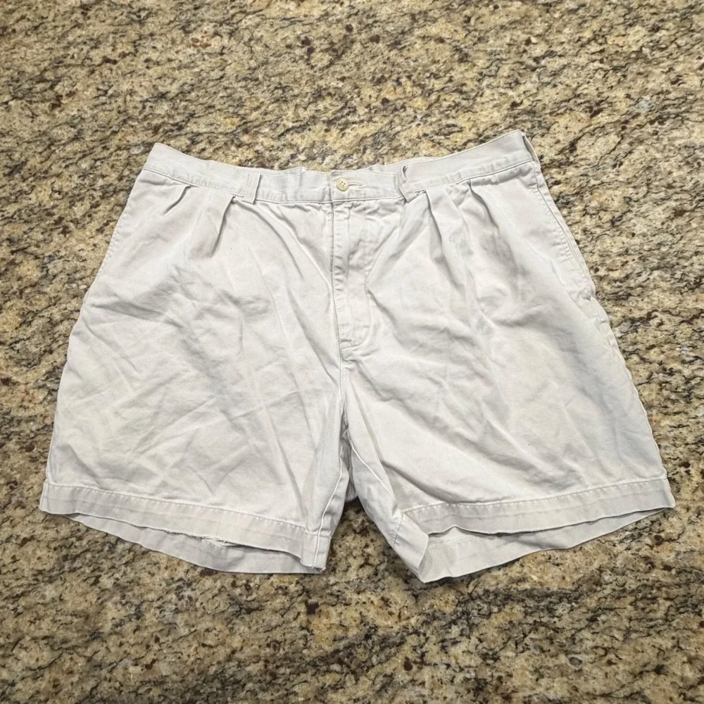 Polo Ralph Lauren Andrew Short Mens 38 Khaki Tan Pleated Cotton Chino Shorts